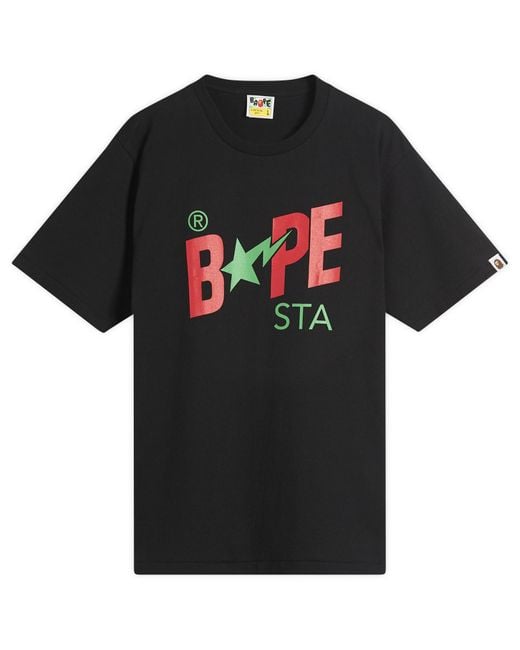 A Bathing Ape Black Colors Bape Sta Tee for men