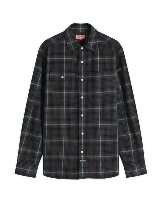 Dubbleware Black Heritage Check Work Shirt for men