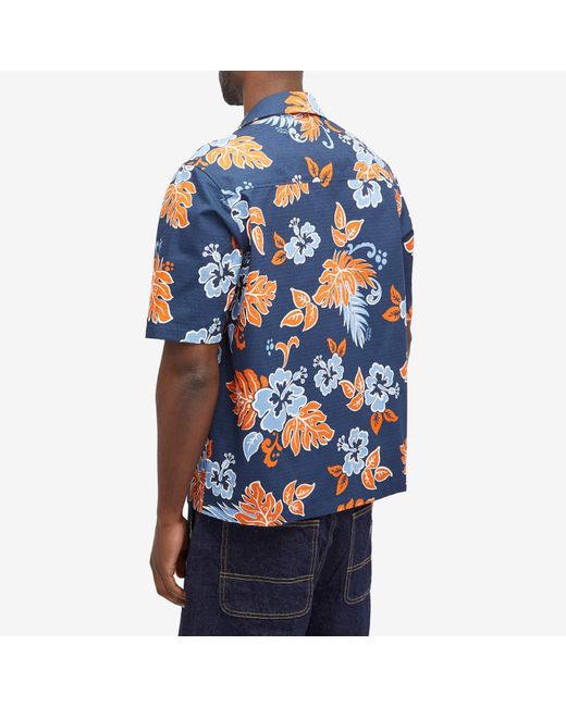 Maison Kitsuné Blue Floral Vacation Shirt for men