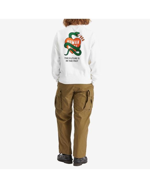 Human Made White Tsuriami Snake Sweatshirt for men