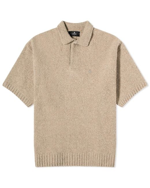 Represent Natural Boucle Textured Knit Polo Shirt for men