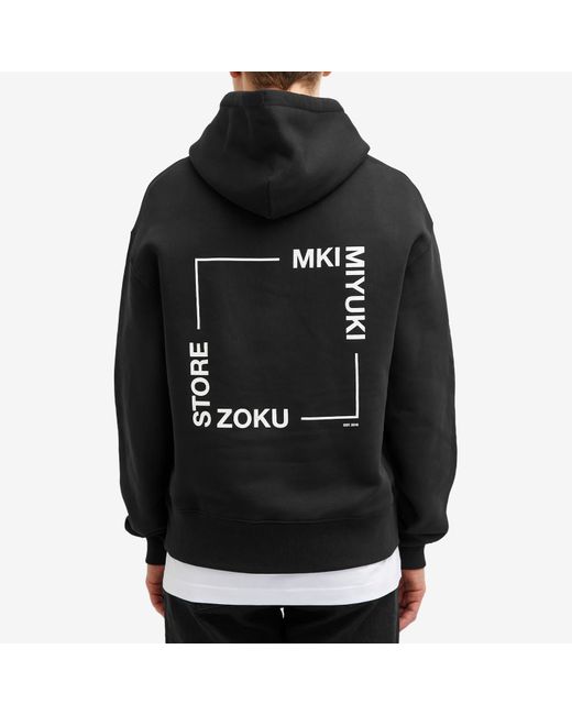 MKI Miyuki-Zoku Black Square Logo Hoodie for men