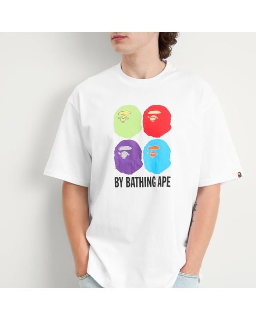 A Bathing Ape White Multi Ape Head T-Shirt for men