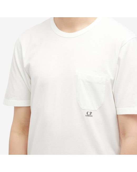 C P Company White Pocket Logo T-Shirt for men