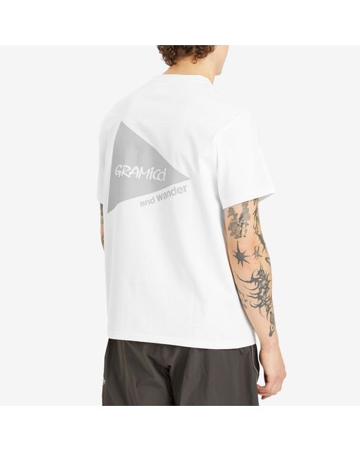 Gramicci White X And Wander Backprint T-Shirt for men