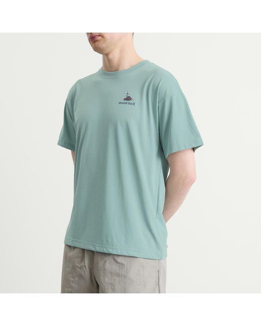 Montbell Blue Wickron River Trip T-Shirt for men