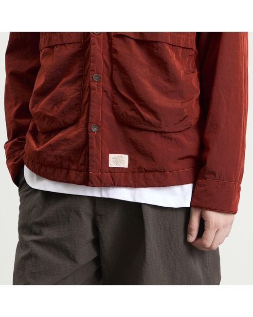 RANRA Red Epitome Canvas Nylon Padded Overshirt for men