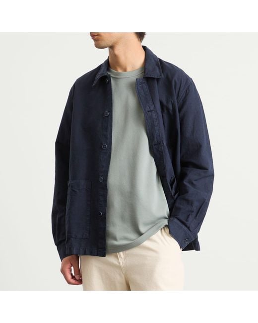 Norse Projects Blue Julian Cotton Linen Overshirt for men
