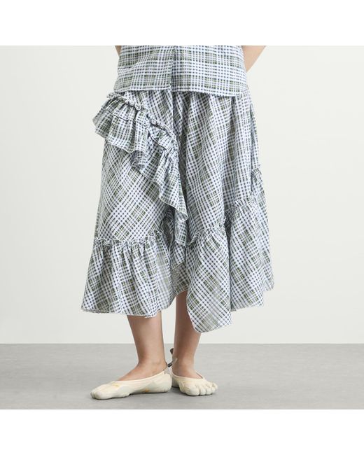 YMC Gray Draped Skirt