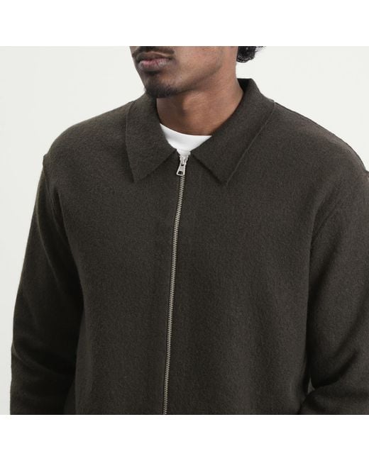 NN07 Black Jonas Merino Zip Jacket for men