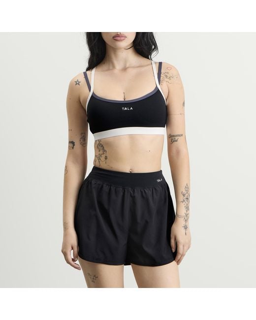 Tala Black Skinluxe Contrast Strap Sports Bra
