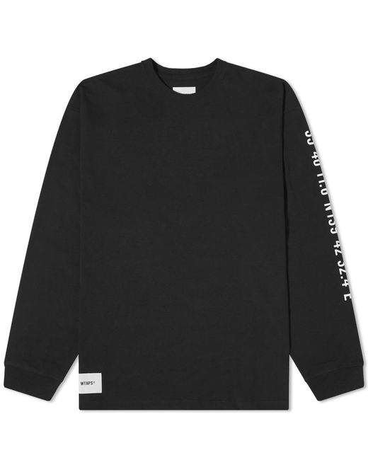 (w)taps Black Long Sleeve 12 Printed T-Shirt for men