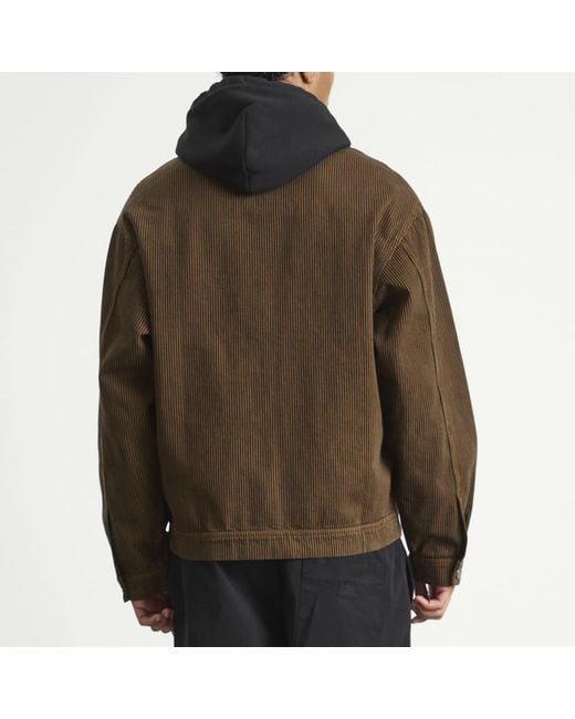 No Problemo Brown Striped Nayoko Jacket for men