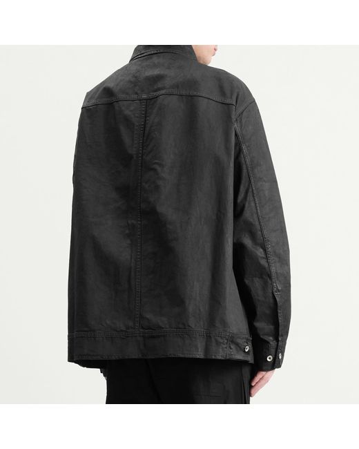 Rick Owens Black Jumbo Denim Worker Shirt for men