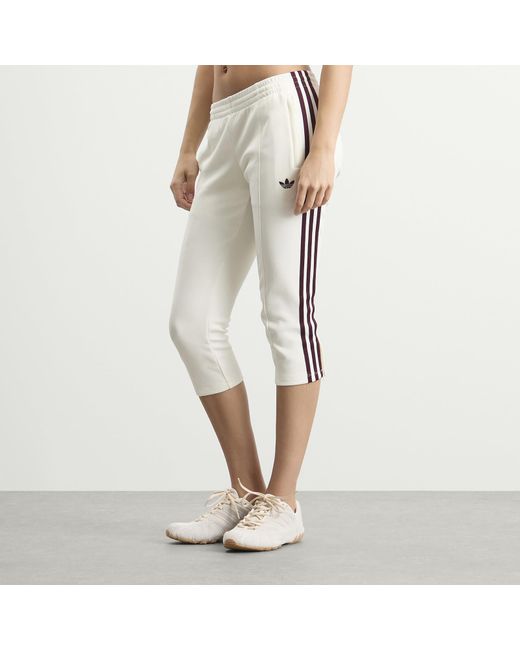 Adidas White Capri Trackpants