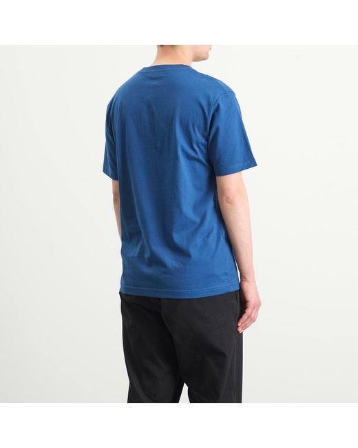 Norse Projects Blue Johannes Organic Norse Logo Print T-Shirt for men