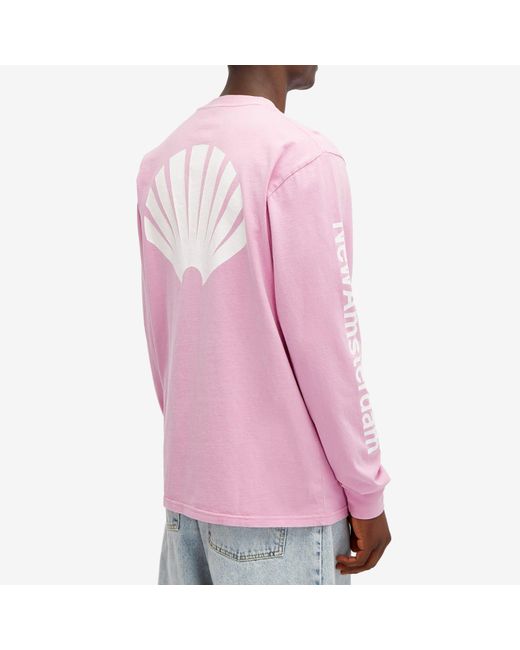 New Amsterdam Surf Association Pink Logo Long Sleeve T-Shirt for men
