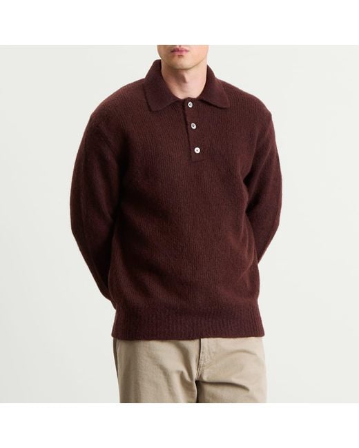 Norse Projects Brown Rasmus Relaxed Brushed Polo for men