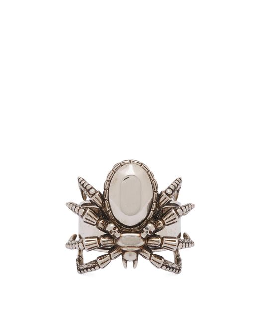Alexander McQueen Metallic Skull Spider Ring for men
