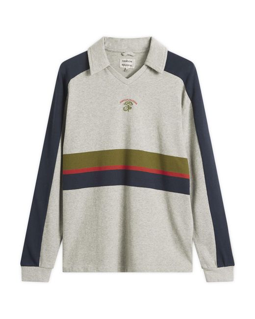 Damson Madder Gray Verity V-Neck Rugby Shirt