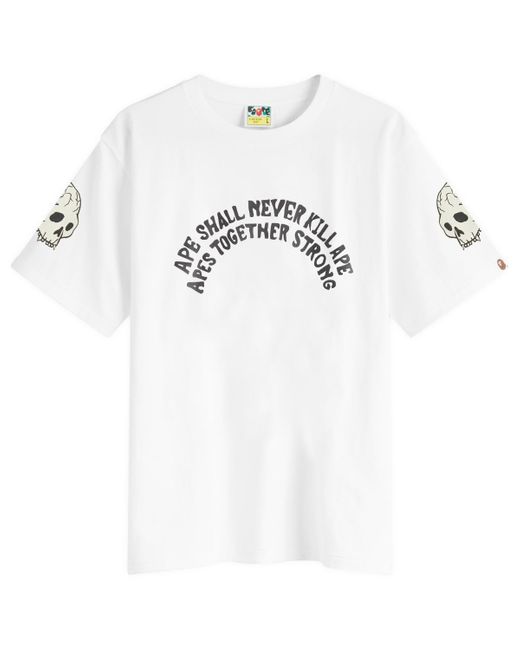 A Bathing Ape White Souvenir Skull Team T-Shirt for men