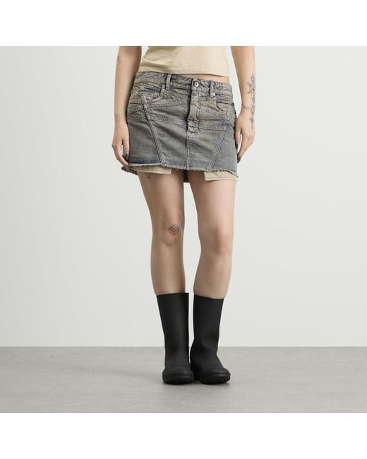 Rick Owens Gray Lana Mini Skirt