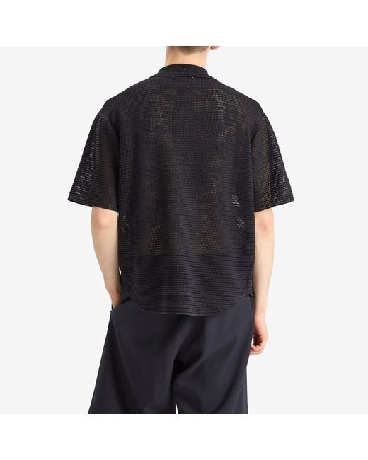 AURALEE Cotton Mesh Knit Half Sleeved Shirt in Black for Men | Lyst UK
