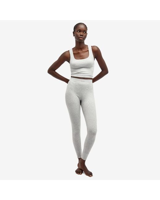 Skims Gray Cotton Rib Legging