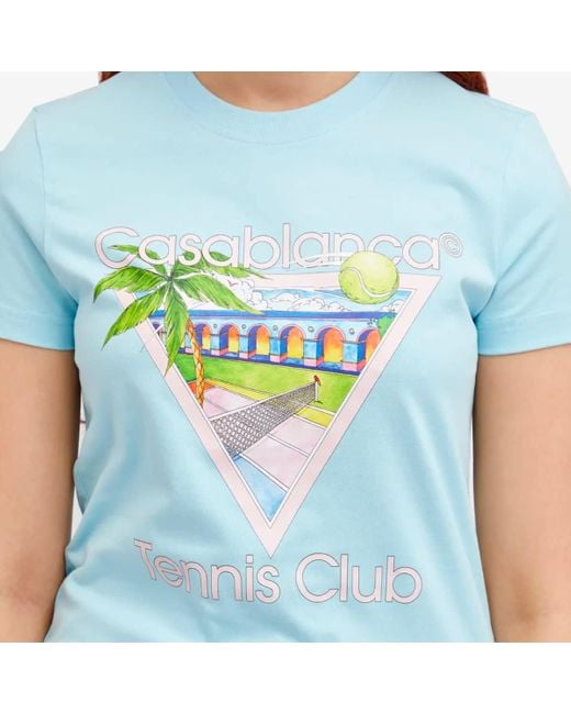 Casablancabrand Blue Tennis Club Icon Fitted T-Shirt