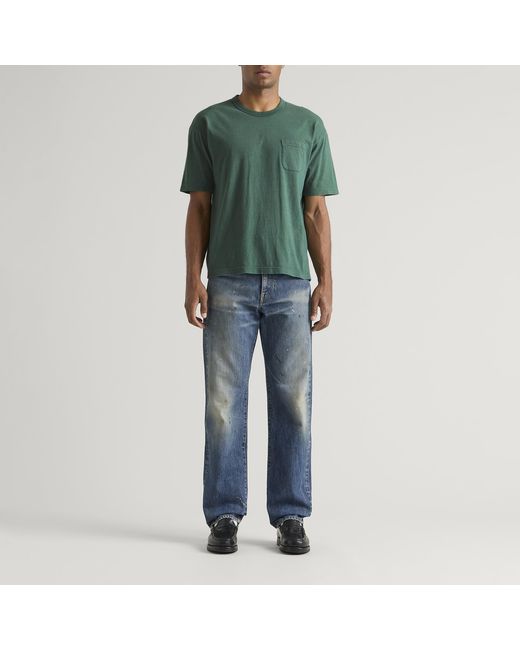 Visvim Green Jumbo Damaged T-Shirt for men