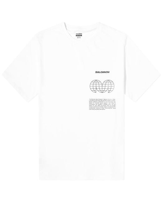 Salomon White Globe Graphic Ss T-Shirt for men