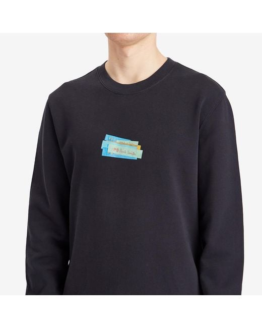 Paul Smith Blue Ps Label Print Sweatshirt for men