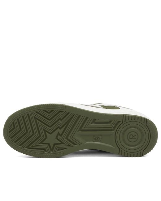 A Bathing Ape White Negative Bape Sta Sneaker for men