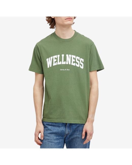 Sporty & Rich Green Wellness Ivy T-Shirt for men