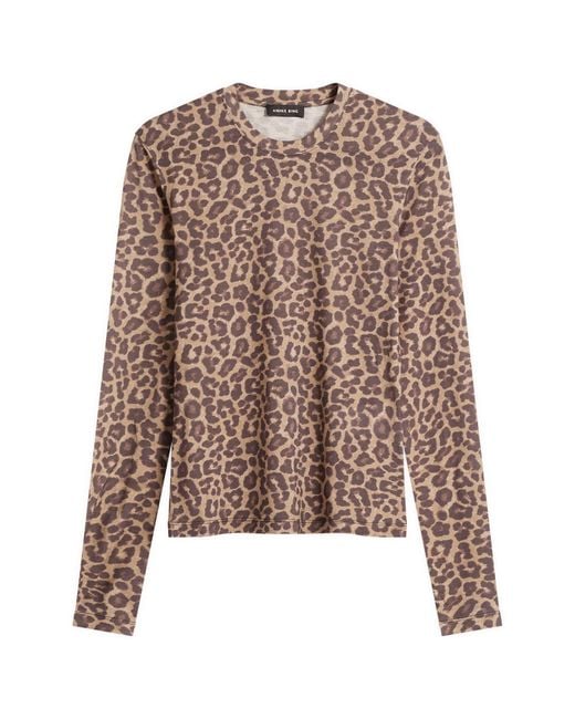 Anine Bing Brown Sylvie Long Sleeve T-Shirt