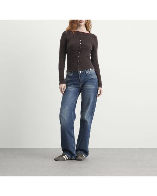 Peachy Den Blue Goldie Wide Leg Jeans