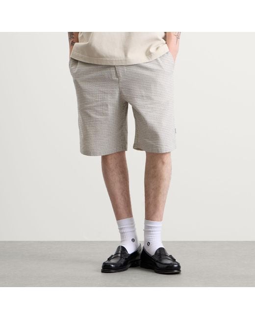 BOUND White Gingham Shorts for men