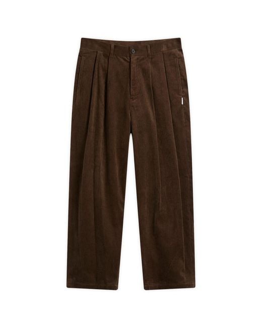 TTT MSW Corduroy 2 tuck pants（BROWN） TTT MSW Men's Brown Corduroy 2-Tuck Pants