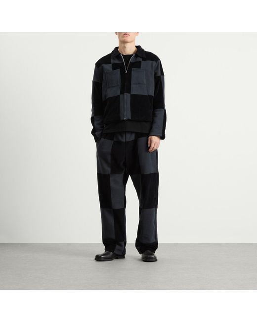 Les Tien Black Patchwork Utility Jacket for men
