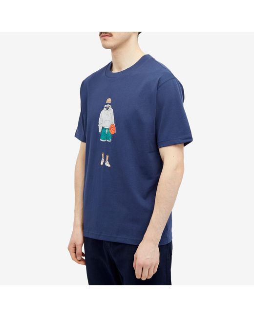 New Balance Blue Nb Athletics Basketball Style Relaxed T-Shirt for men