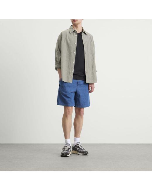 A.P.C. Blue Norris Denim Shorts for men