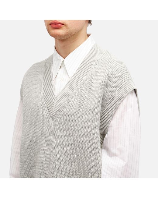 Studio Nicholson White Knitted Vest for men