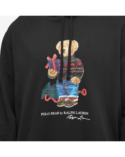 Polo Ralph Lauren Black Holiday Bear Hoodie for men