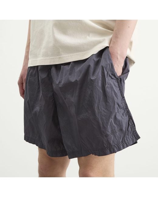 Stone Island Gray Water Reactive Faded Camo Swim Shorts for men