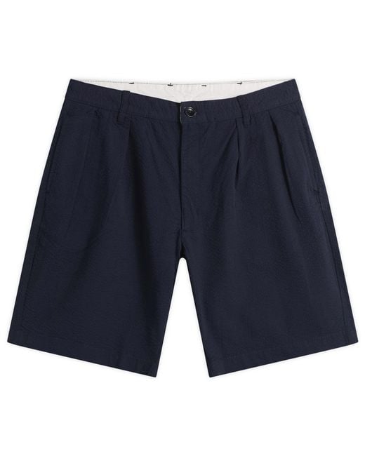 Service Works Blue Seersucker Part Timer Shorts for men
