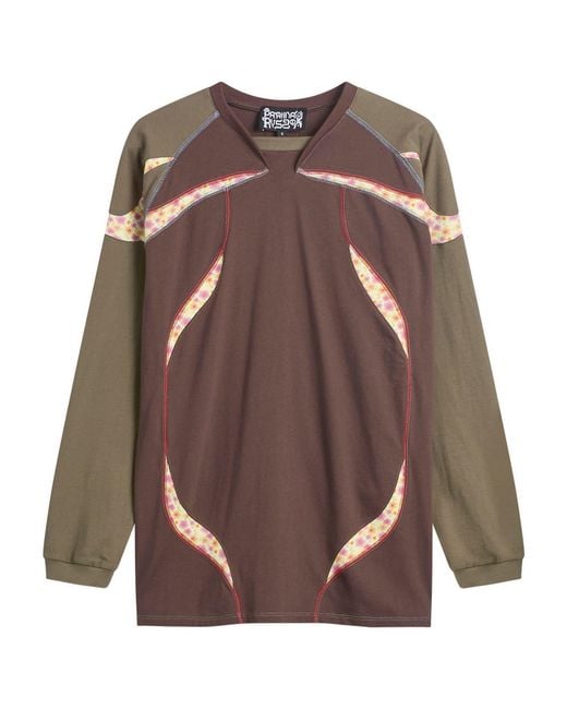 PAOLINA RUSSO Brown Sport Jersey Long Sleeve Top