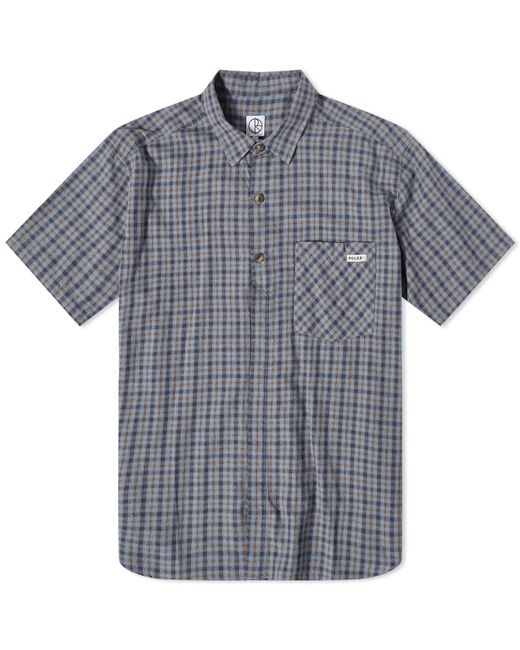 Polar Skate Co. Blue Short Sleeve Mitchell Flannel Shirt for men