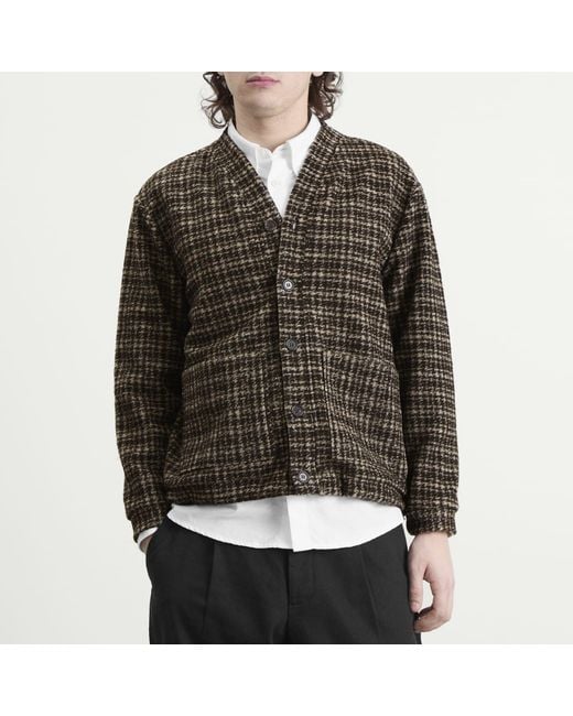 Universal Works Brown Jacquard Knit Advance Cardigan for men