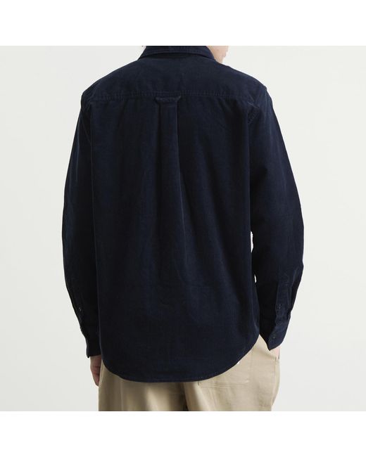 NN07 Blue Colby Corduroy Overshirt for men