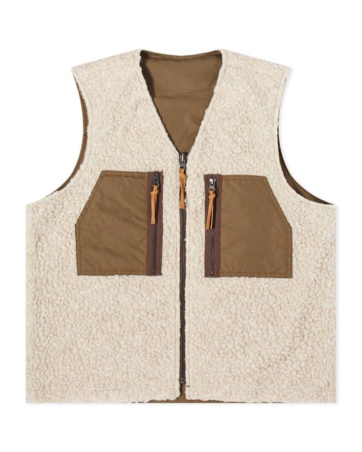 Cafe Mountain Natural Reversible Mountain Fleece Vest for men